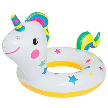 Imagem de Boia Redonda Inflável Para Bebê Praia Piscina Branca Circular Infantil Criança Bichinhos Menino Menina Belfix
