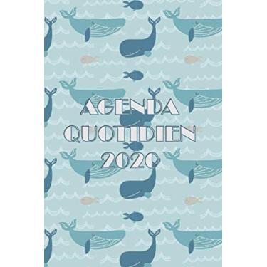 Imagem de AGENDA QUOTIDIEN 2020: Journal de Gratitude - 2 jours par page - Illustration : baleines