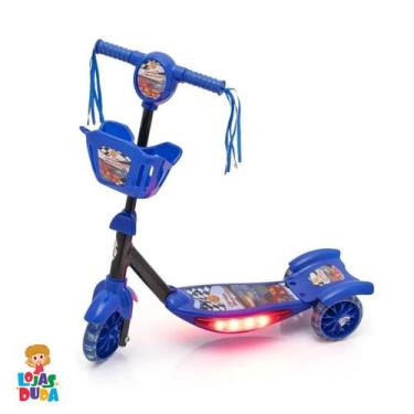 Imagem de Patinete Infantil 03 Rodas Com Cesta Azul - Dm Toys