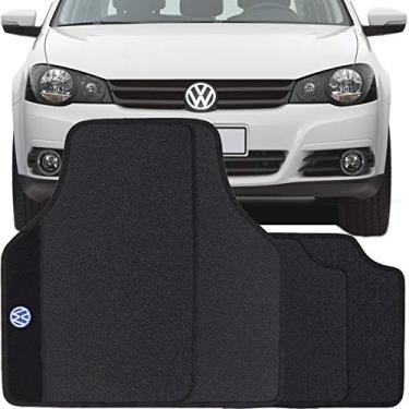Imagem de Jogo de Tapete Borracha Pvc Universal Volkswagen Golf 2008 09 10 11 12 13 Preto Bordado Carpete Antiderrapante Impermeável