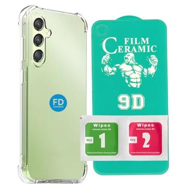 Imagem de Kit Capa Capinha Anti-Impacto Premium Transparente + Película de Cerâmica 9D para Samsung Galaxy S23 FE