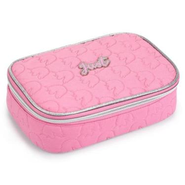 Imagem de Estojo Organizador Box Escolar Menina Matelasse Unicórnio - Denlex, Ro