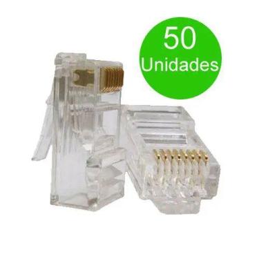 Imagem de Terminal de rede - conector rj45 para cabo lan cat5 - kit c/50 - NoBra