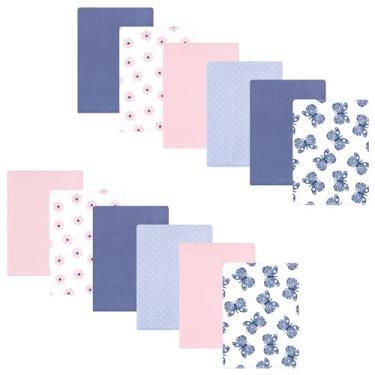 Imagem de Hudson Baby Pacote com 12 panos de flanela de algodão unissex para bebês, linda borboleta, tamanho único