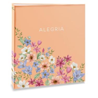 Imagem de Álbum de fotos Ical, encadernação tradicional, para 200 fotos 10x15cm - envelope plástico transparente - linha Floral - modelo floral suave - alegria - 326