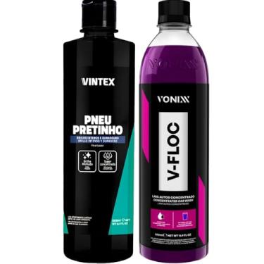 Imagem de Kit Automotivo Pneu Pretinho Shampoo V-Floc Vonixx