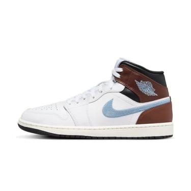Imagem de NIKE Tênis masculino Air Jordan 1 SE Mid, Vela branca azul cinza preta, 44