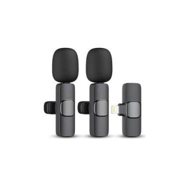 Imagem de Microfones de lapela sem fio Lavalier K9 para iPhone iPad x2 - Lightbe