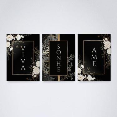 Imagem de Quadro Decorativo Amor Fé e Gratidão 30x20cm Alta Qualidade