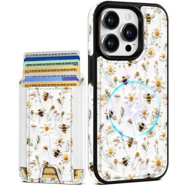Imagem de Shorogyt Capa carteira para iPhone 13 Pro Max – Serve para 7 cartões, compatível com Magsafe Suporte magnético destacável para cartão de crédito de couro bonito capa de telefone feminina menina para