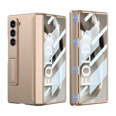 Imagem de Capa Antichoque Premium para Galaxy Z Fold6 Proteção para Dobradiça, Película HD e Suporte 3 posições (Cobre)