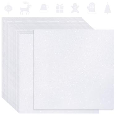Imagem de Kisston 50 folhas 30,5 cm x 30,5 cm papel cartolina glitter 300 g/m2 (49,9 kg) sem galpão cartolina pesada glitter para artesanato brilhante para fazer cartões, projetos de arte faça você mesmo