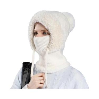 Imagem de Gorro De Inverno Feminino Em Veludo Tricotado Com Proteção Para as Ore