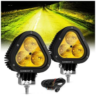 Imagem de Farol de Milha LED Off Road com 9000 Lúmens e Luz Âmbar a Prova dÁgua IP68 12V 80V, 90W, 2Un, Auxbeam