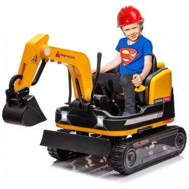 Imagem de Escavadeira Infantil Elétrica JOYLDIAS Amarela 12V 360° Rotativa Buldôzer Controle Remoto MP3 USB Trilhos Multi-Terreno Toolbox