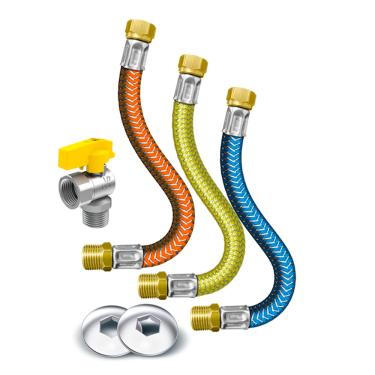 Imagem de Kit De Instalação Para Aquecedores A Gás Com Bitola De 1/2" Durín