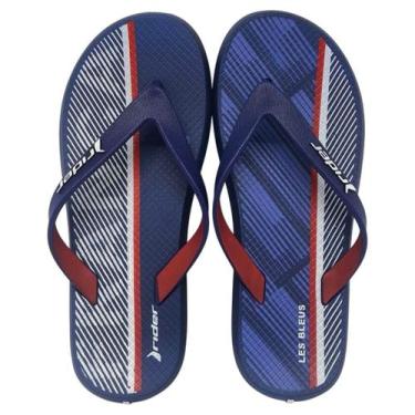 Imagem de Chinelo Infantil Menino Resistente Leve Rider Kids R1 Nações, Azul, Br