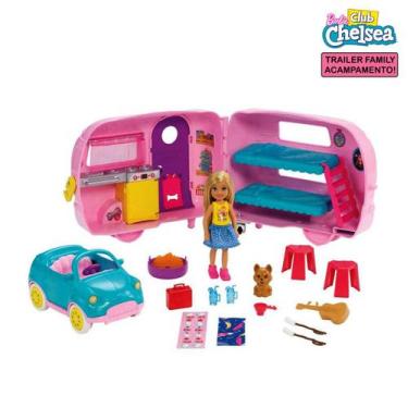 Imagem de Boneca Barbie Chelsea Mattel Trailer Club Carro Brinquedo Acampamento