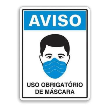 Imagem de Placa Obrigatório Uso De Máscara 15X20cm Poliestireno - Sinalize