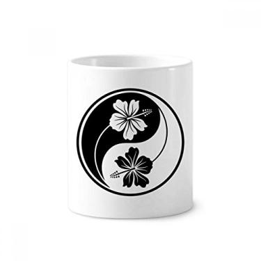 Imagem de Culture Yin-yang Flor Design Escova de Dentes Caneca Suporte Cerâmica Suporte Lápis Copo