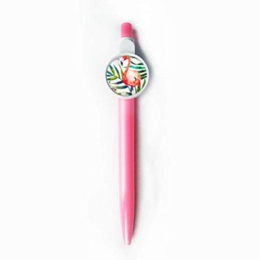 Imagem de Plantas tropicais, flamingo, flor, ponta rollerball, caneta azul retrátil para escrever artigos de papelaria