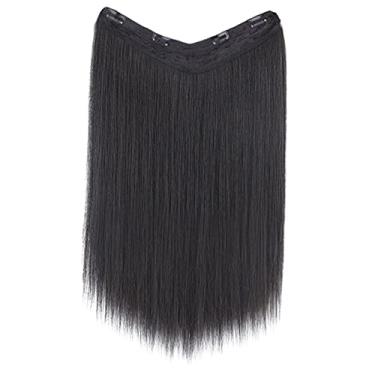 Imagem de Beaupretty Uma Mulher Com Um Filme De Cabelo Falso Extensões De Cabelo Reecho Peruca Extensões De Cabelo Castanho Extensões De Cabelo Preto Senhorita Fio De Alta Temperatura Uma Pedaço Grampo