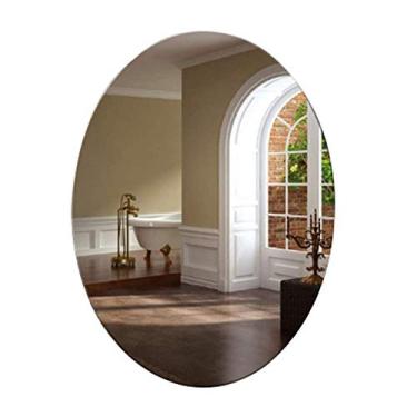 Imagem de Espelho oval montado na parede/espelho sem moldura, espelho moderno à prova de explosão/quarto/sala de estar, espelho de vaidade HD, espelho de barbear (60 x 80 cm) () decoração