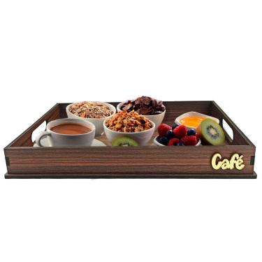 Imagem de Bandeja Decorativa para Café da Manhã Café na Cama Presente