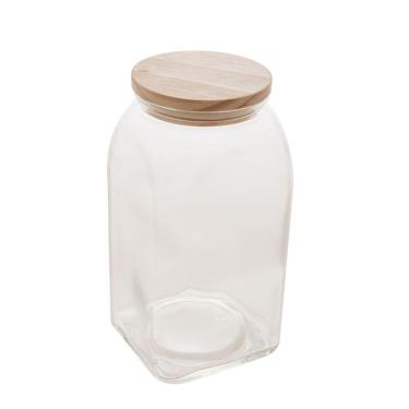 Imagem de Porta Mantimento de Vidro com Tampa de Bambu 1,4L - Lyor