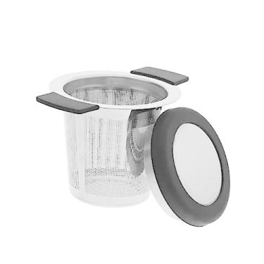Imagem de Infusor De Chá Tipo Cesta Em Inox Com Alça Silicone