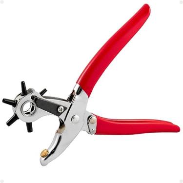 Imagem de Alicate Vazador Furador Profissional 6 furos chinelo couro ilhos scrapbook Artesanato