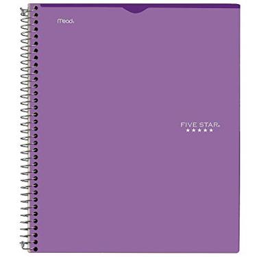 Imagem de Caderno interativo Five Star, 1 assunto, caderno espiral pautado, 100 folhas, 28 x 21 cm, personaliz vel, roxo (06374AB6)