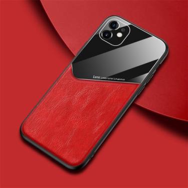 Imagem de Capas de telefone de couro para iPhone SE 2020 11 Pro Max XS XR X 6 6S 7 8 Plus Samsung Galaxy A51 A71 A50 A50S A70 Capa, vermelha, para iPhone XS Max