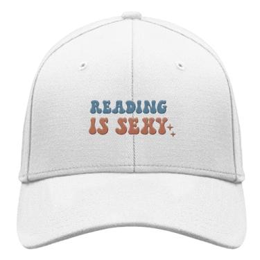 Imagem de Boné de beisebol Reading is Sexy Book Trucker Hat para adolescentes retrô bordado snapback, Branco, Tamanho Único