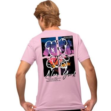 Imagem de Camisa Camiseta Genuine Grit Masculina Estampada Algodão 30.1 Ted New York - M - Rosa Bebe