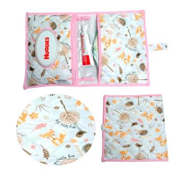 Imagem de Porta Fraldas Lenço Umidecido Pomada Portátil Para Bebê Menina Menino (Fox)