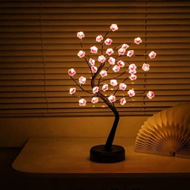 Imagem de Lâmpada de árvore de cerejeira, 45,7 cm, 36 luzes de árvore de bonsai LED, luzes noturnas japonesas operadas por bateria/USB para quarto, casa, branco quente