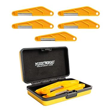 Imagem de MusicNomad Conjunto de arquivos MN673 5 peças com diamante revestido com porca de baixo, com estojo de armazenamento