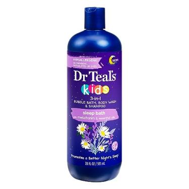 Imagem de Dr Teal`s Kids 3-in-1 Bubble Bath, Body Wash & Shampoo Sleep Bath (1) 20 Fluid Ounce Bottle