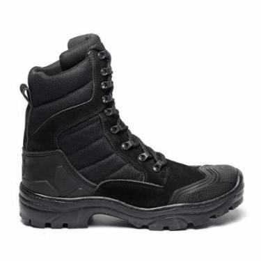 Imagem de Bota Coturno Masculina Couro Adventure Militar Motociclista Tático Pesca Trilha Cano Curto-Masculino