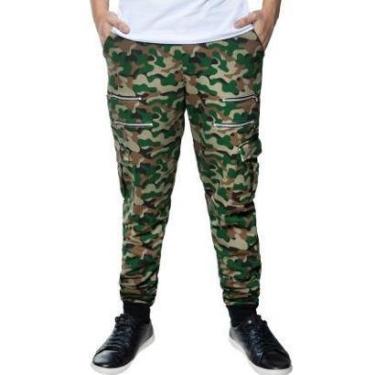 Imagem de Calça De Moleton Camuflado Saruel Skinny Sport Luxo M7-CAMUFLADO CINZA-PP-Masculino