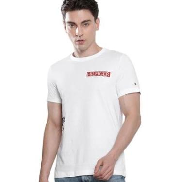 Imagem de Camiseta Tommy Hilfiger Masculina Rectangle Space Branca-Masculino