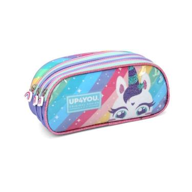 Imagem de Estojo 3 Divisórias Up4You Unicórnio Lilás Luxcel