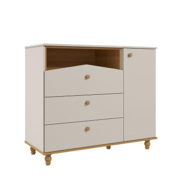 Imagem de Cômoda Retro Permobili Casinha Mimo com porta 03 gavetas MDF