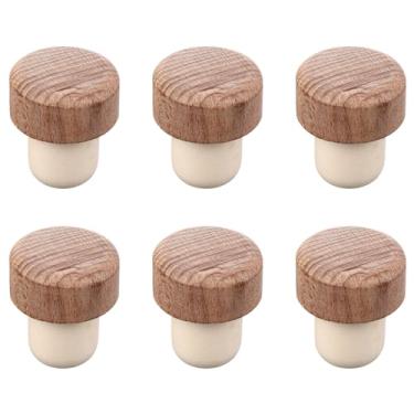 Imagem de 6 Peças Cortiça Rolhas De Garrafa De Vinho Para Garrafas De Vidro Bomba De Garrafa De Vinho Rolhas De Garrafa De Vedação Rolhas De Vinho Naturais Syrah Selantes Em Branco Madeira