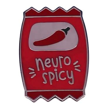 Imagem de Neurospicy Neuro Spicy Sauce Packet Chili Neurodivergant ADHD Autism Autistic 3 cm Emblema de pino esmaltado, 3,25 polegadas, esmalte, esmalte, 1.25 Inches, Esmalte, esmalte
