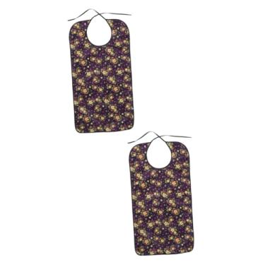 Imagem de 2 peças babador para idosos babador de jantar reutilizável protetores de roupas de jantar babadores para adultos para comer babadores para adultos babadores para adultos avental para comer comida poli