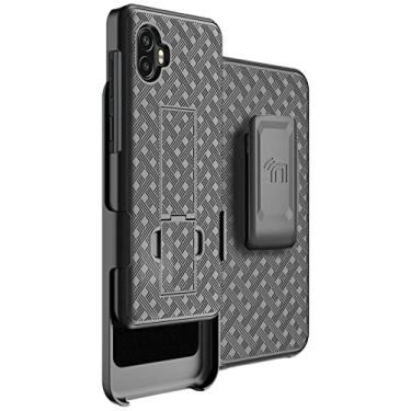 Imagem de Capa com clipe para Galaxy XCover 6 Pro, capa rígida fina Nakedcellphone com suporte e [rotativo/catraca] combo de suporte para cinto e quadril para Samsung XCover6 Pro (2022, SM-G736) - preta