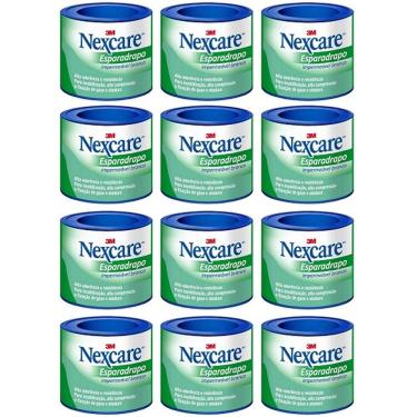 Imagem de Kit com 12 Esparadrapo Impermeavel Branco Nexcare 25MM X 90CM
