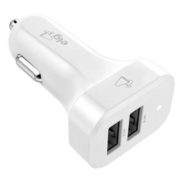 Imagem de Kit com 10 Carregador Veicular Universal ELG Com 2 Saídas USB (Atacado